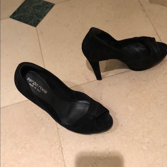 Suede Sergio Rossi platform pump - Picture 2 of 3